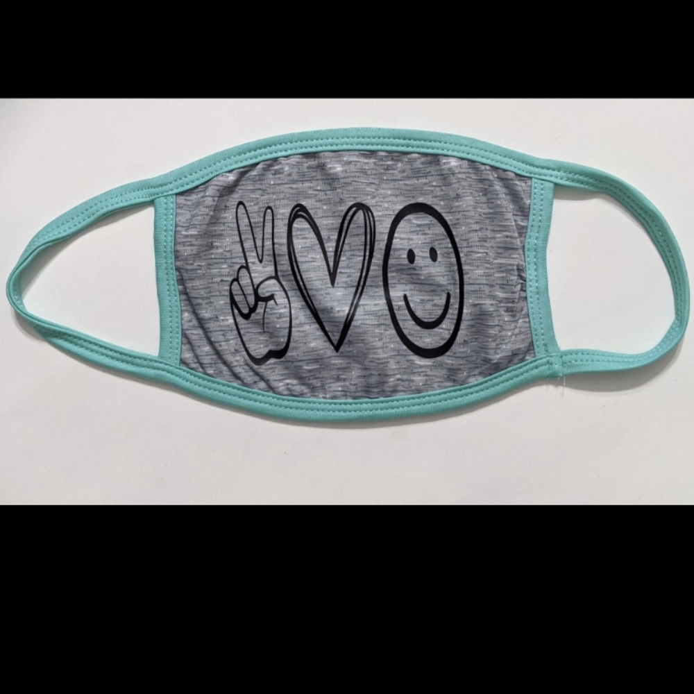 PEACE LOVE SMILE ADULT PERSONALIZED FACE MASK